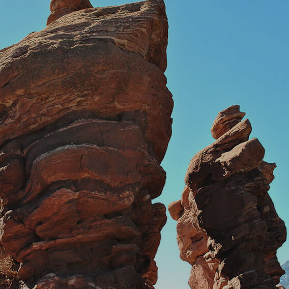 View of Red Sandstone Pillars