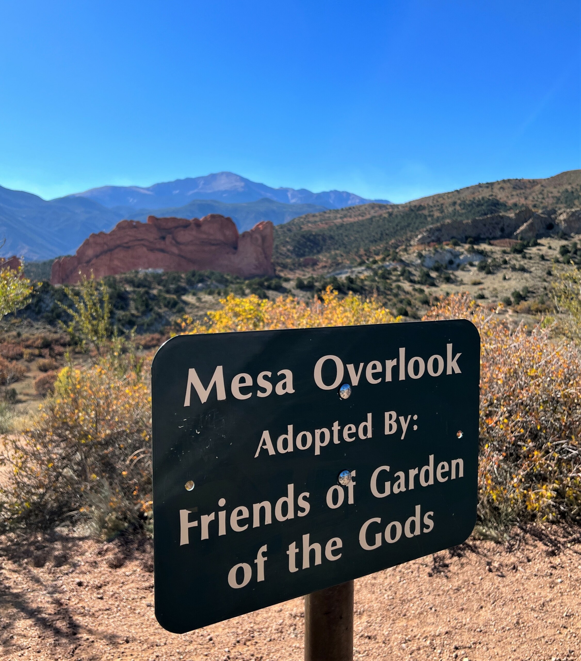 Sign Mesa Overlook Adopted by Friends of Garden of the Gods